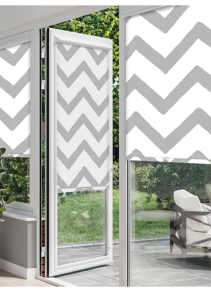 Chevron Grey Perfect Fit Roller Blind