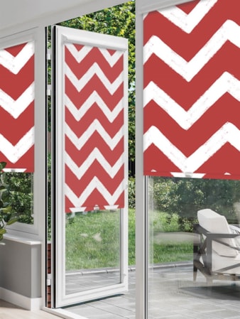 Chevron Red Perfect Fit Roller Blind