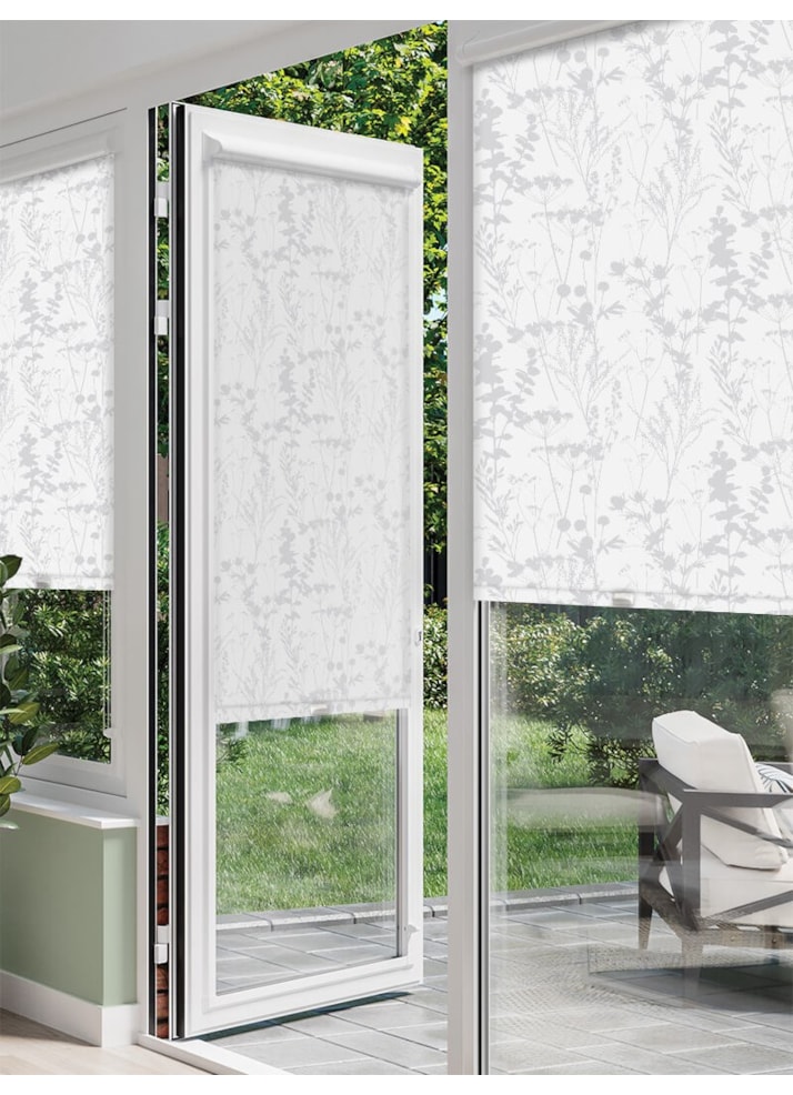 Meadow Leaf Pale Grey Perfect Fit Roller Blind