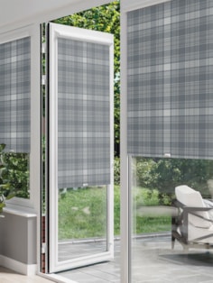 Wallace Check Stone Grey Perfect Fit Roller Blind