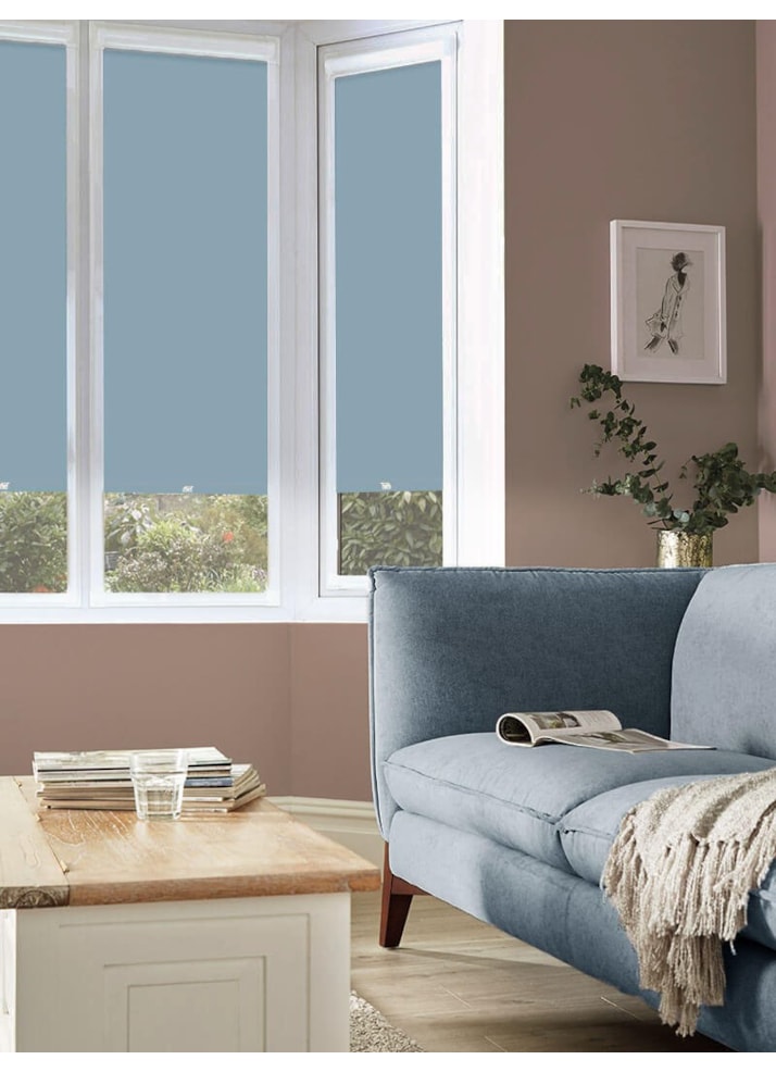 Blackout Cornfield Blue Premium Perfect Fit Roller Blind