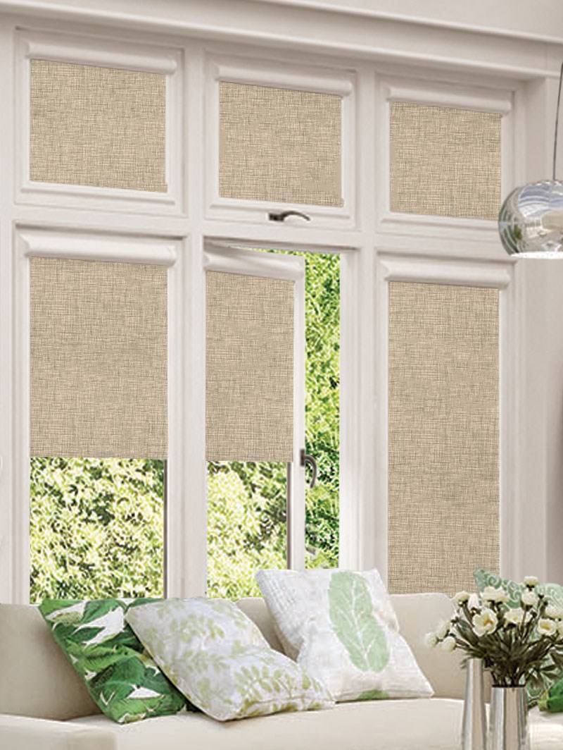 Blackout Linen Beige Perfect Fit Roller Blind