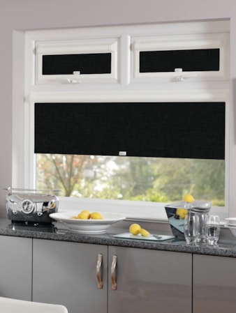 Blackout Linen Black Perfect Fit Roller Blind