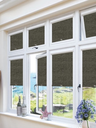 Blackout Linen Charcoal Perfect Fit Roller Blind