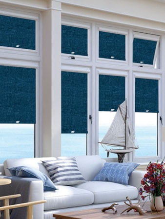 Blackout Linen Navy Blue Perfect Fit Roller Blind