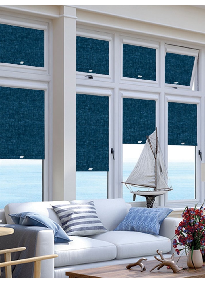 Blackout Linen Navy Blue Perfect Fit Roller Blind