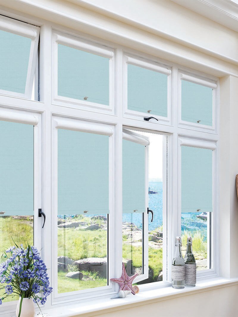 Blackout Pale Blue Premium Perfect Fit Roller Blind