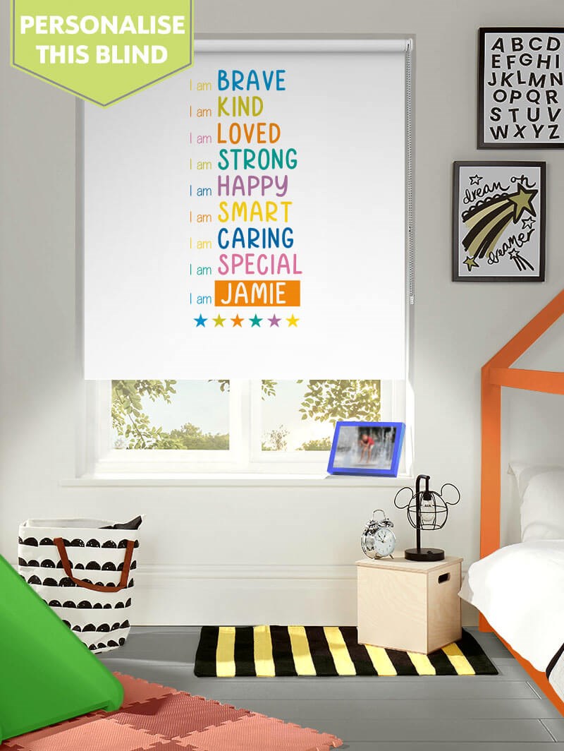 Bright Stars Personalised Children's Name Roller Blind