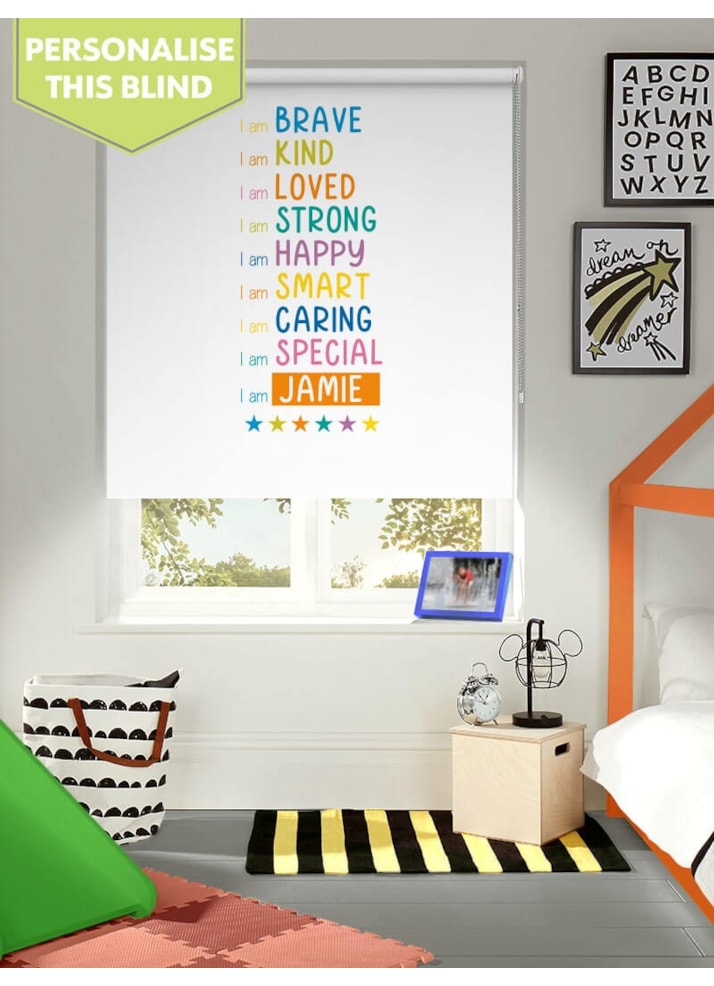 Bright Stars Personalised Children's Name Roller Blind