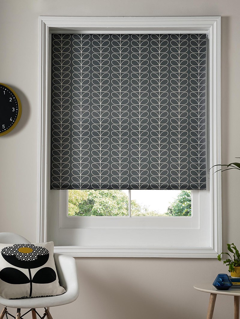 Orla Kiely Express Linear Stem Cool Grey Roller Blind