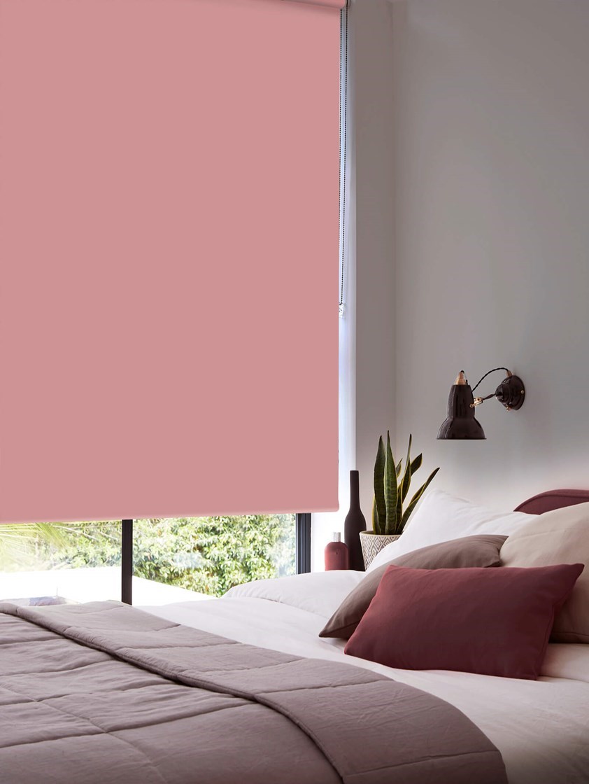 Dusky Pink Blackout Thermal Roller Blind