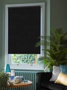 Linen Black Blackout Thermal Roller Blind