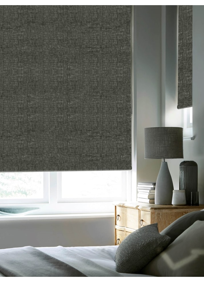 Linen Charcoal Blackout Thermal Roller Blind