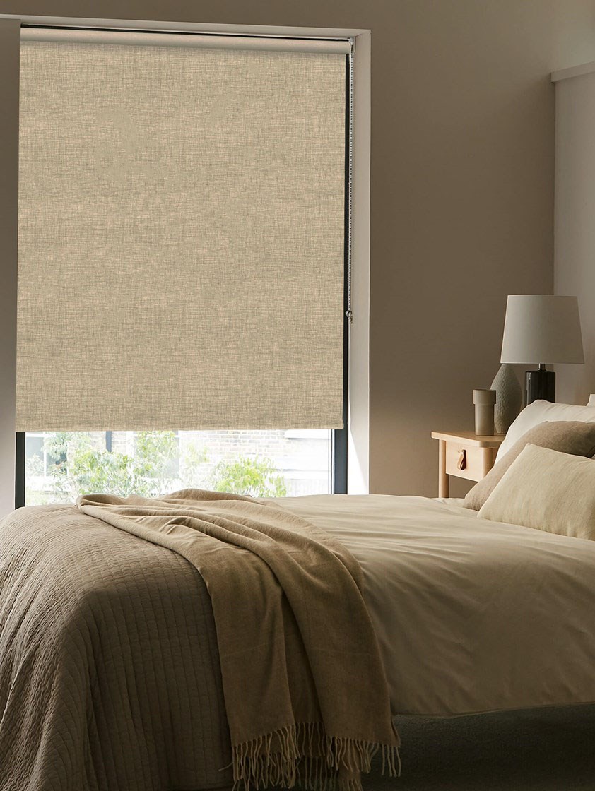 Linen Taupe Blackout Thermal Roller Blind