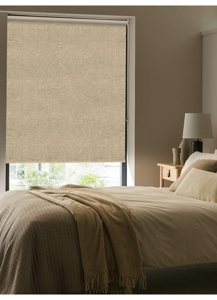 Linen Taupe Blackout Thermal Roller Blind