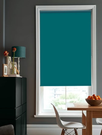 Tiki Teal Blackout Thermal Roller Blind