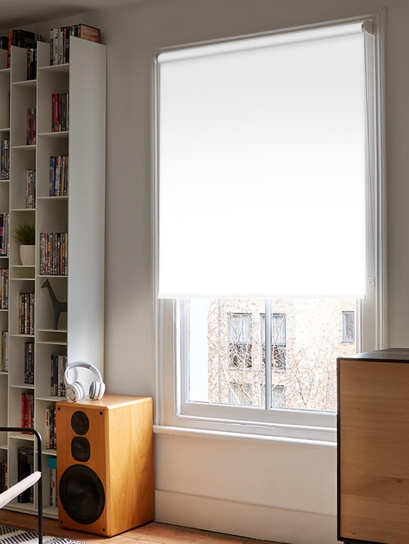 Bright White Blackout Thermal Roller Blind