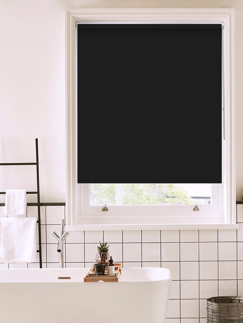 Crow Black Bathroom Roller Blind