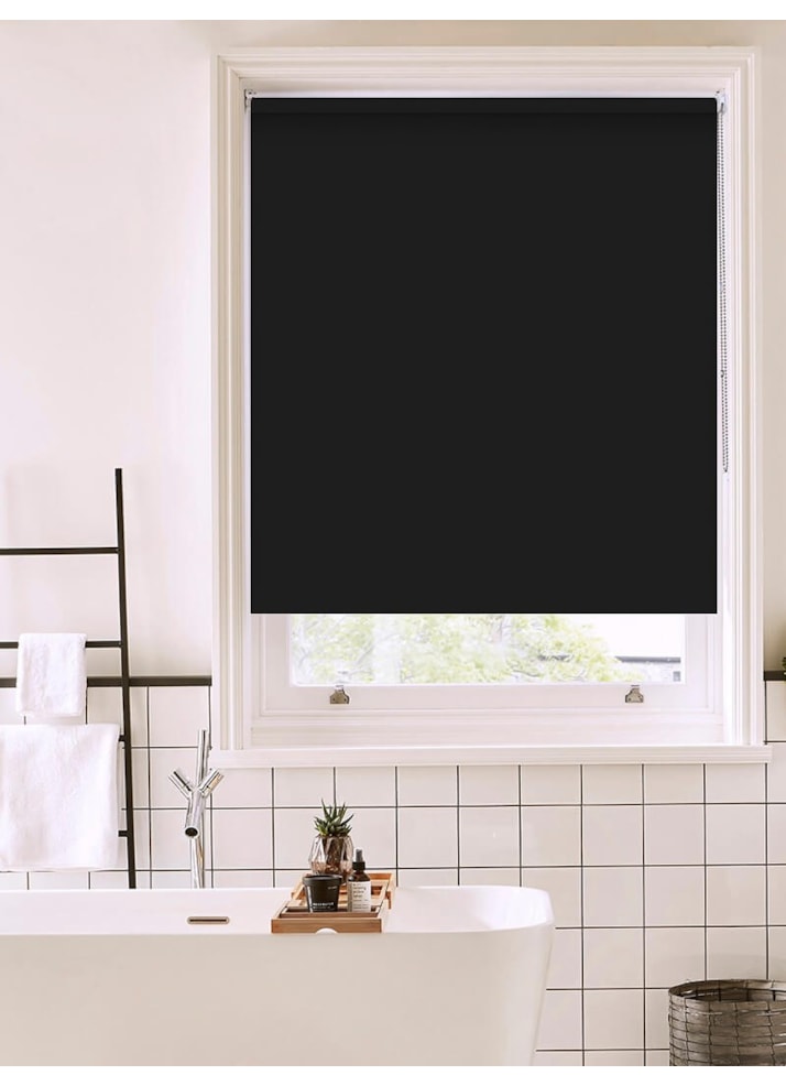 Crow Black Bathroom Roller Blind