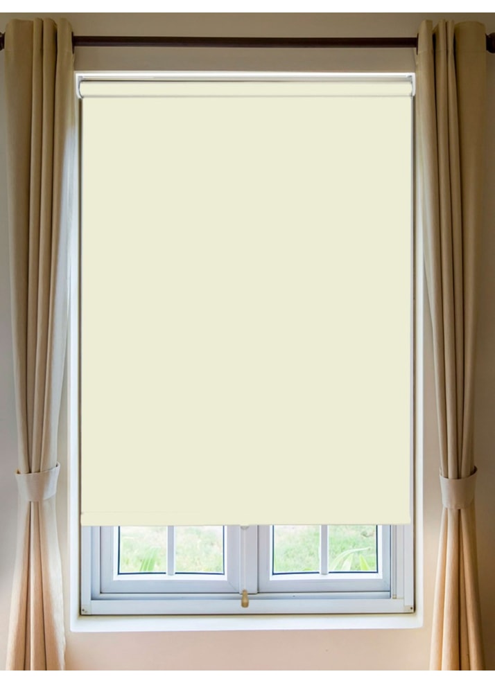 Cosy Cream Blackout Cordless Spring Loaded Roller Blind