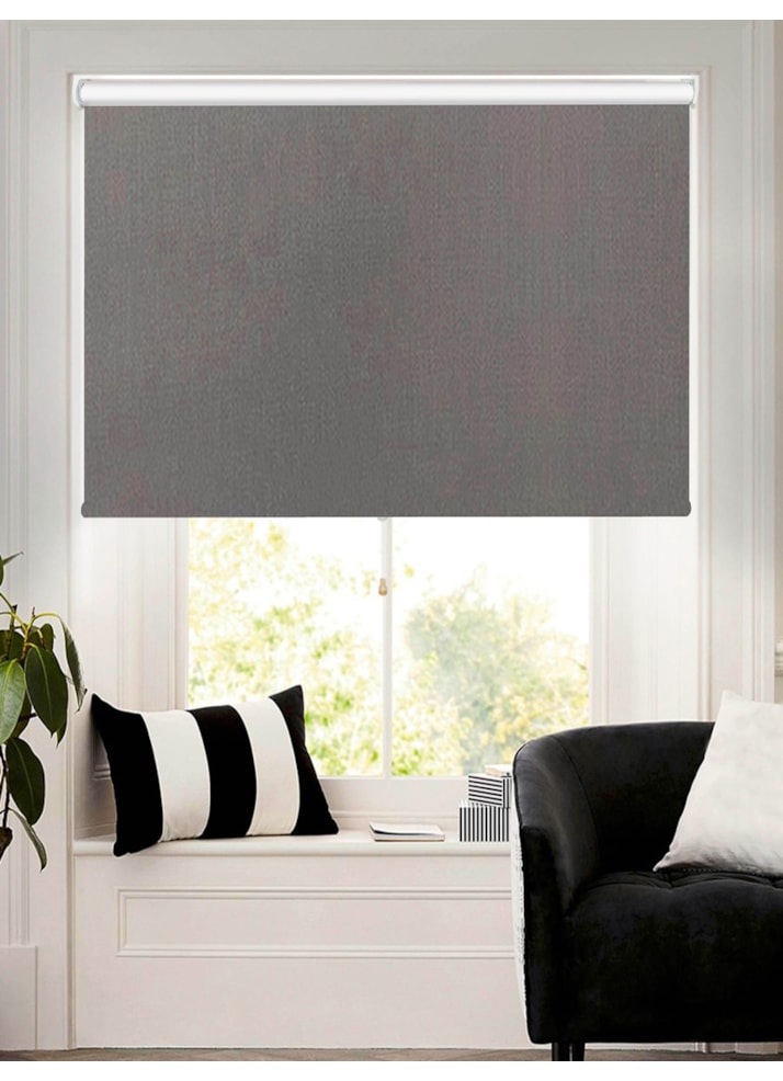 Windsor Dark Grey Blackout Cordless Spring Loaded Roller Blind