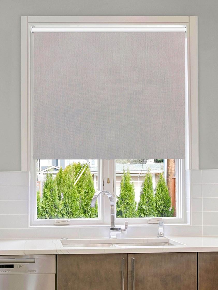 Windsor Light Grey Blackout Cordless Spring Loaded Roller Blind