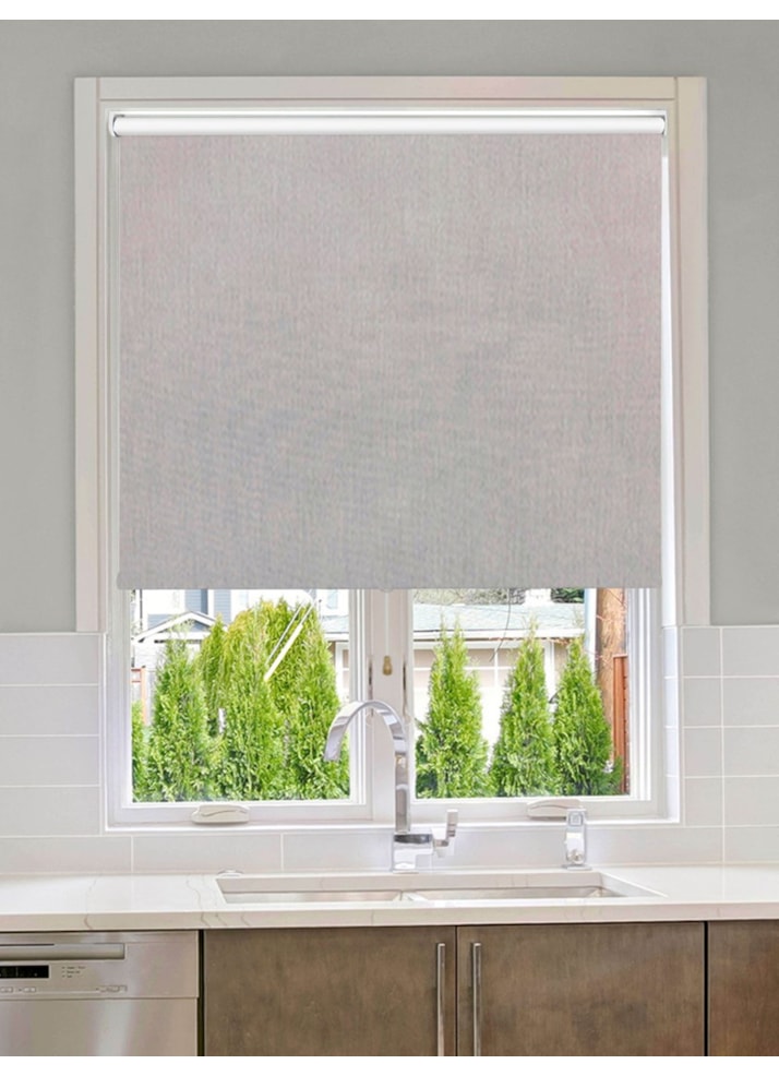 Windsor Light Grey Blackout Cordless Spring Loaded Roller Blind