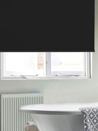 Crow Black Waterproof Cordless Spring Loaded Roller Blind