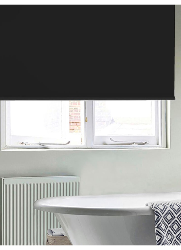 Crow Black Waterproof Cordless Spring Loaded Roller Blind