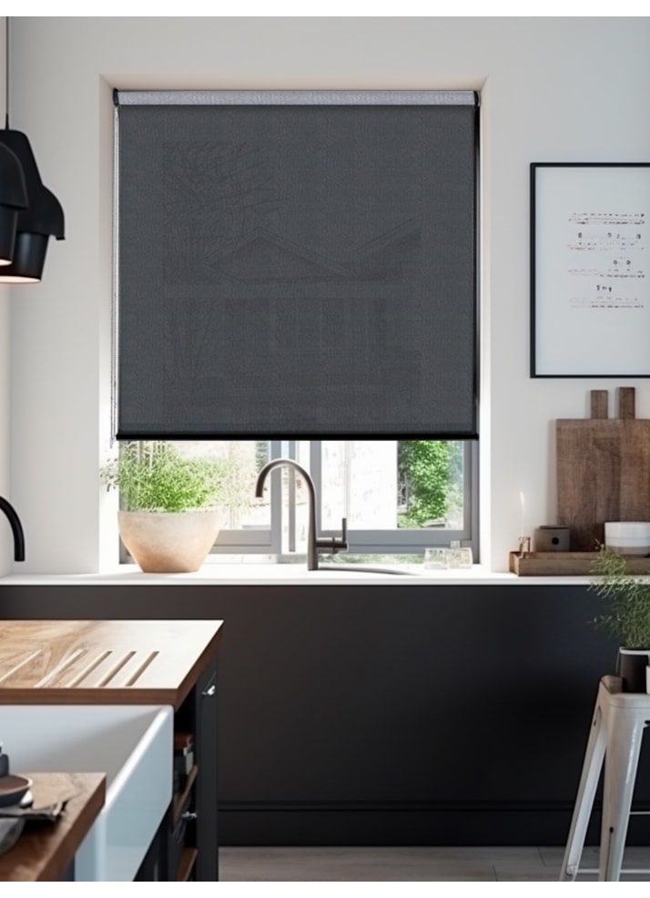 Slate 1% Openness Sunscreen Roller Blind