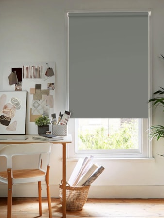 Ash Grey Blackout Spring Loaded Roller Blind