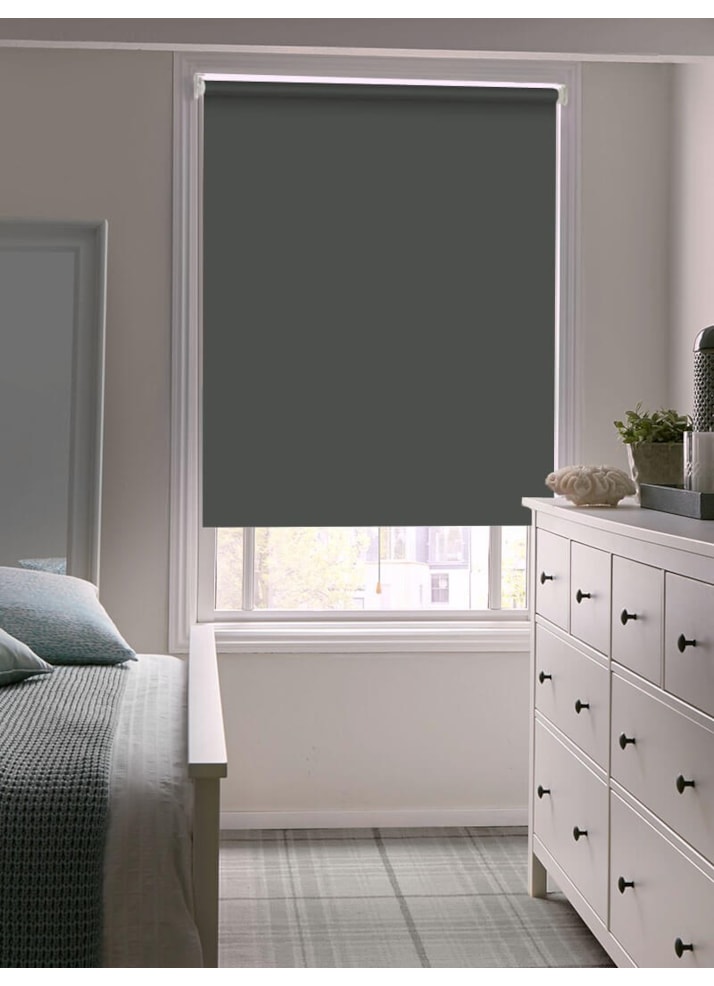 Clifftop Grey Blackout Spring Loaded Roller Blind