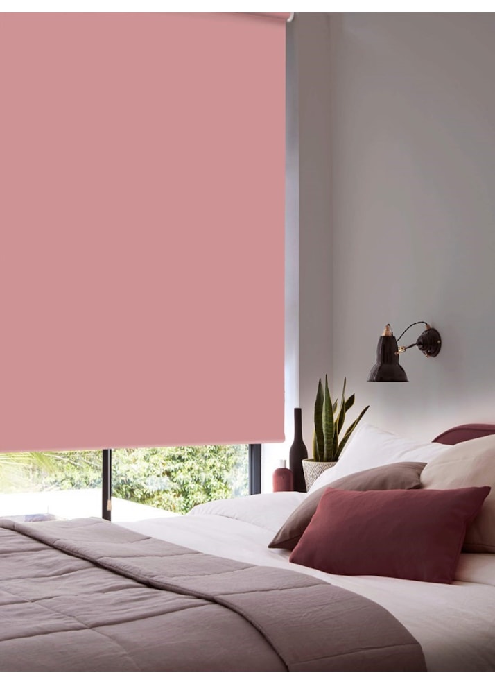 Dusky Pink Blackout Cordless Spring Loaded Roller Blind