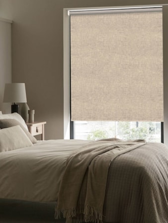 Linen Beige Blackout Cordless Spring Loaded Roller Blind