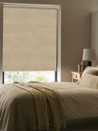 Linen Taupe Blackout Cordless Spring Loaded Roller Blind