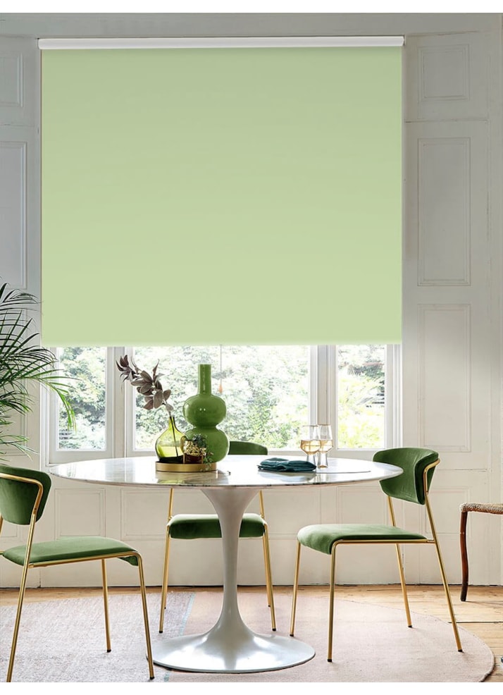 Pale Pistachio Premium Blackout Spring Loaded Roller Blind