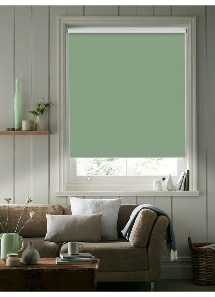 Wellington Green Blackout Spring Loaded Roller Blind