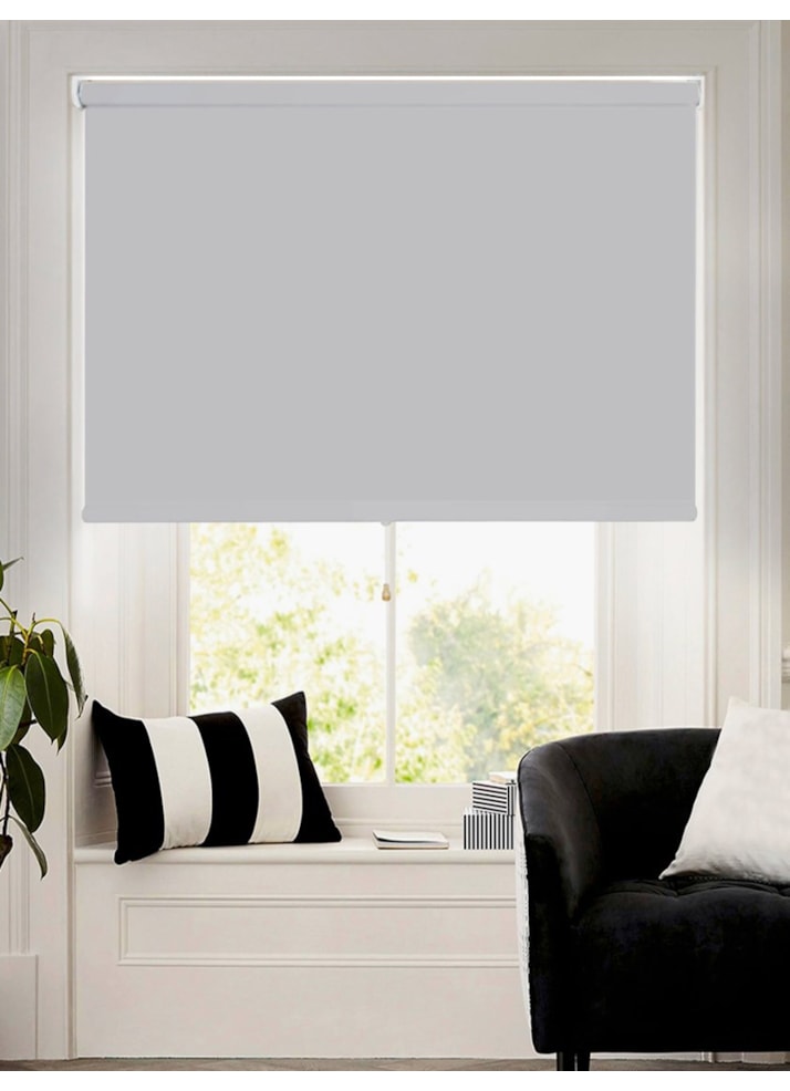 Magnetic Grey Blackout Cordless Spring Loaded Roller Blind