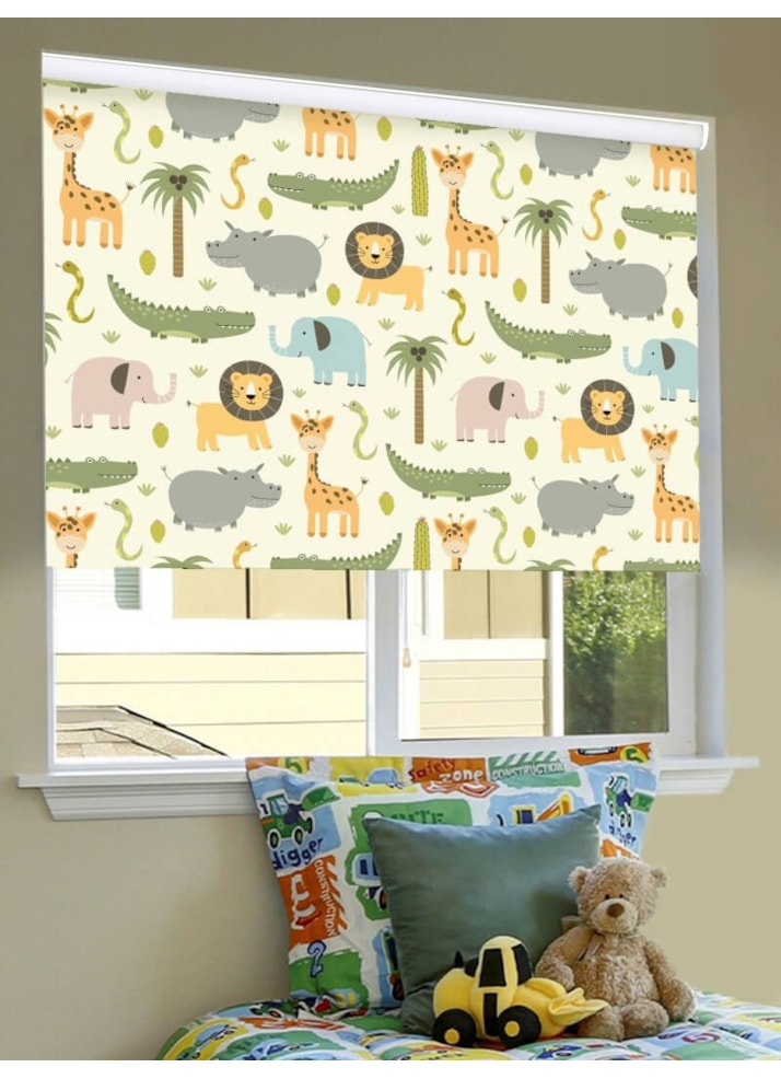 At The Zoo Cordless Spring Loaded Roller Blind