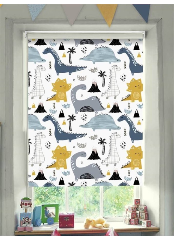 Designer Dinosaurs Cordless Spring Loaded Roller Blind