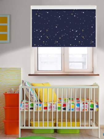 Starry Night Blackout Cordless Spring Loaded Roller Blind