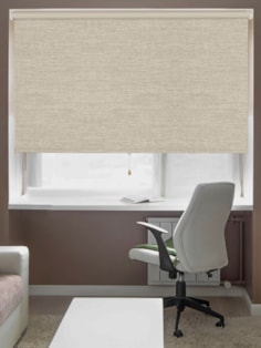 Grey Linen Blackout Cordless Spring Loaded Roller Blind