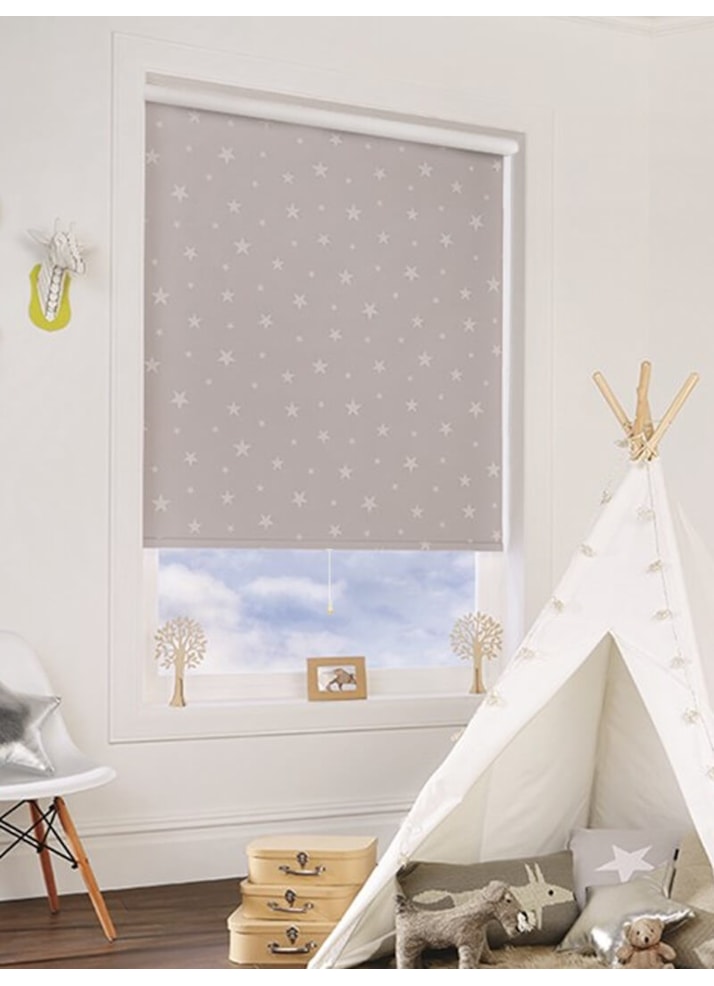 Glow In The Dark Stars Blackout Cordless Spring Loaded Roller Blind