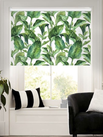 Jungle Leaves Day Cordless Spring Loaded Roller Blind