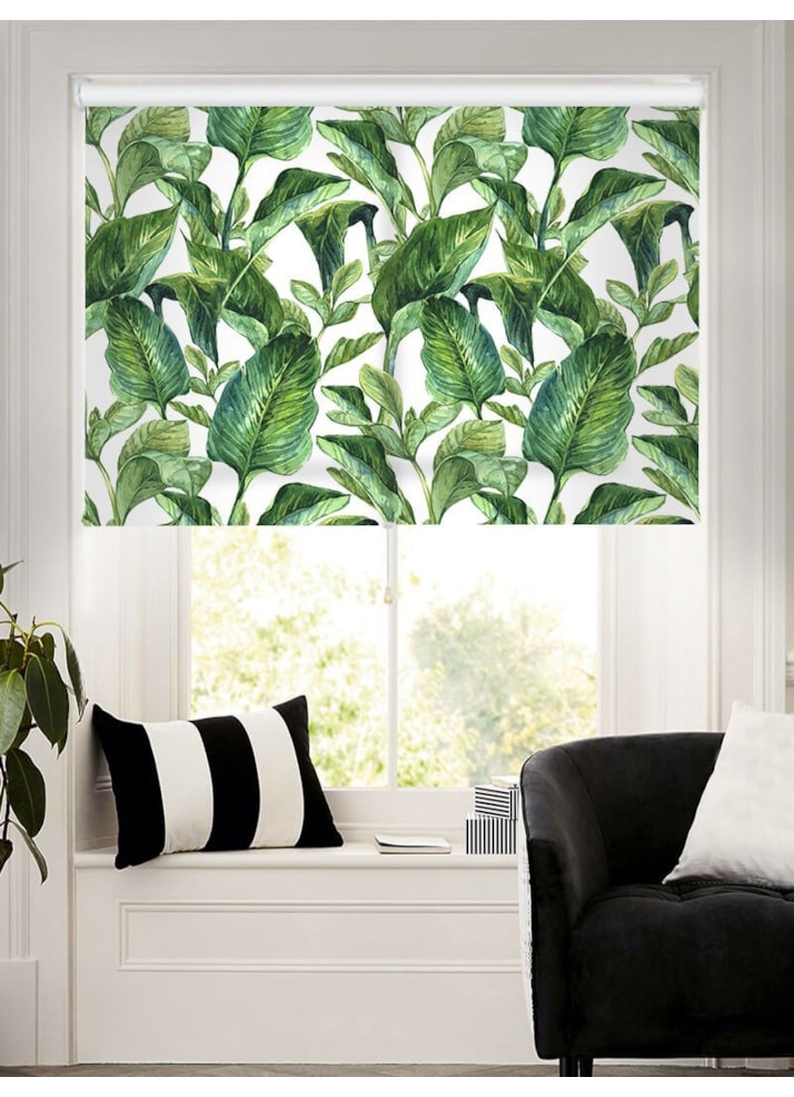 Jungle Leaves Day Cordless Spring Loaded Roller Blind