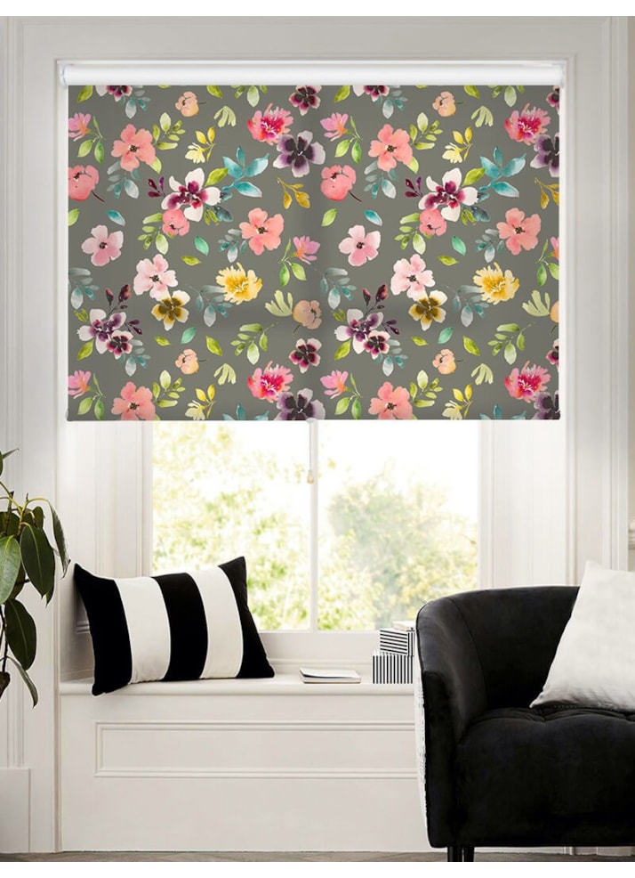 Wildflower Dusk Cordless Spring Loaded Roller Blind