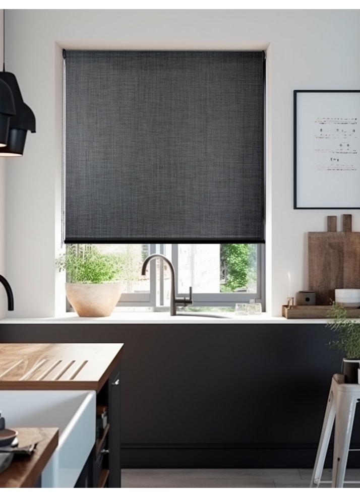 Charcoal Weave 5% Sunscreen Roller Blind