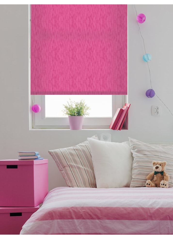 Rose Pink Linen Daylight Roller Blind