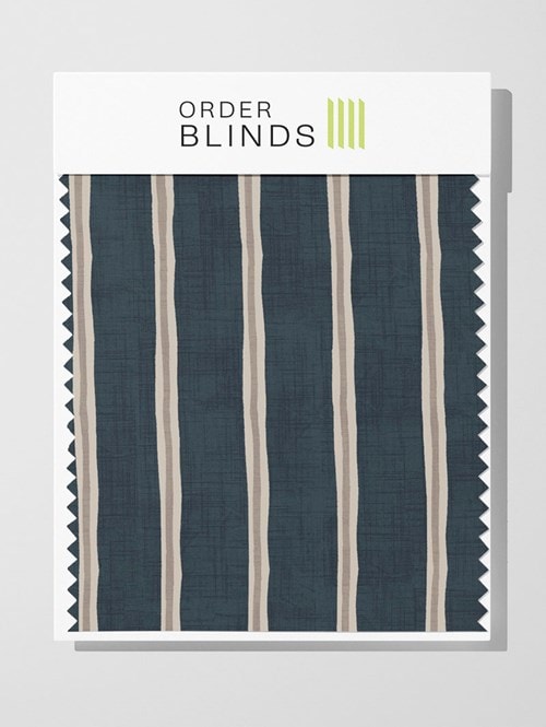 Rowing Stripe Midnight Roman Blind