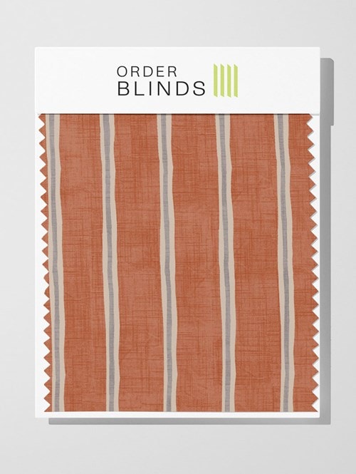 Rowing Stripe Paprika Roman Blind